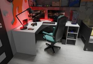 CARBON sarok számítógépasztal + LED, 185x74x135, fekete, balos