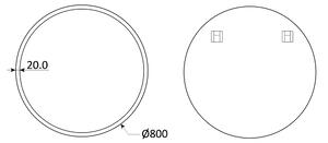 Dubiel Vitrum Ring 2 tükör 80x80 cm kerek fekete 5905241010335