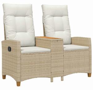 VidaXL Dönthető pad asztallal Beige és Krémszínű 126 x 65 x 112 cm