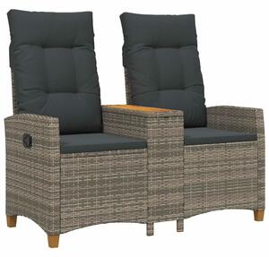 VidaXL Dönthető pad asztallal Szürke és sötétszürke 126 x 65 x 112 cm