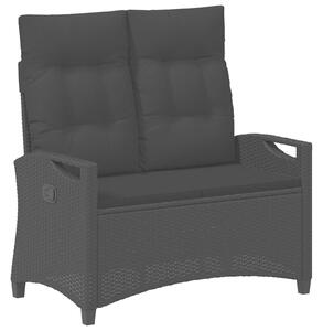 VidaXL Kerti pad párnával Fekete 105 x 60 x 112 cm Acél és poliészter