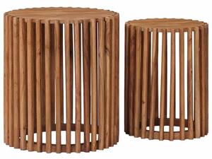 VidaXL Kézműves Oldaltámasz Készlet 2 pcs Tökéletes Tömör Teak Barna