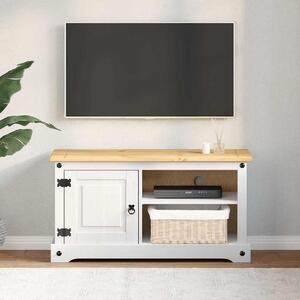 VidaXL TV szekrény Corona Fehér 100 x 40 x 52 cm Tömör fenyőfa