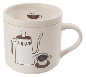Orion Kávé porcelán bögre fedővel, 0,45 l