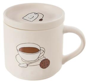 Orion Tea porcelán bögre, fedővel, 0,45 l