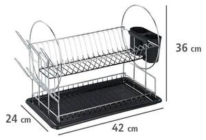 Wenko Premium szárító mosogatóhoz 52x24x36 cm szürke-fekete 2372100