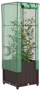 Rattan megjelenésű magaságyás melegháztakaróval 40x40x139 cm
