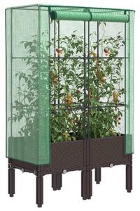 Rattan megjelenésű magaságyás melegháztakaróval 80x40x140 cm