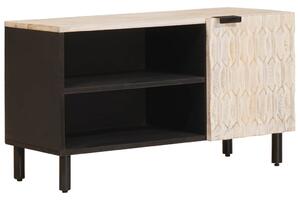 TV szekrény Fehér mosott felület 80 x 33 x 46 cm Tömör Mangófát