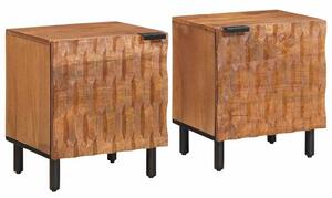 Éjjeliszekrény 2 pcs Barna 40 x 33,5 x 46 cm Tömör Mangófát