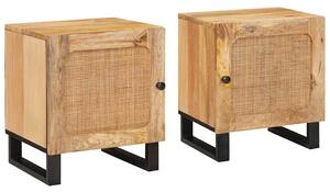 Éjjeliszekrény 2 pcs Természetes 40 x 33,5 x 46 cm