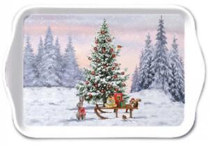 Karácsonyi Műanyag Tálca - 13x21cm - Winter Animals