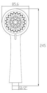 Invena Paxos zuhanyfej króm-fekete AS-79-001