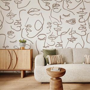 Fotótapéta Absztrakt arcok, Fekete-fehér fotótapéta, w04121v1 : Uwalls.hu