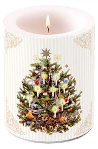 Karácsonyi Átvilágítós Gyertya - X-mas Tree Cream - 12x10 cm