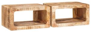 Éjjeli asztal 2 pcs Barna 45 x 30 x 24 cm Tömör Mangófát