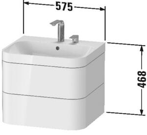Duravit Happy D.2 Plus mosdó szekrénnyel 57.5 cm fehér HP4635O2222
