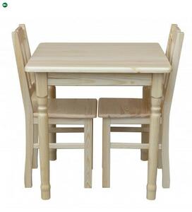 Étkezőasztal faragott lábbal 90x90 natúr