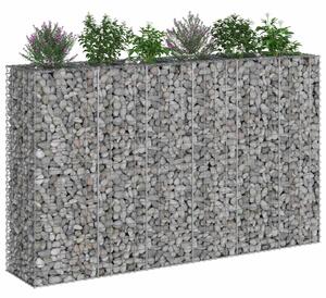 VidaXL Gabion emelt ágy 3 db 250 x 50 x 150 cm Horganyzott Acél Ezüst