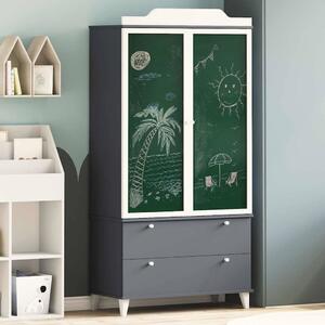 Krétával Írt Dresser ROROS Szürke és Fehér 90 x 45 x 180 cm