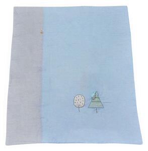 Fa mintás kék gyerek takaró - 120x110 cm