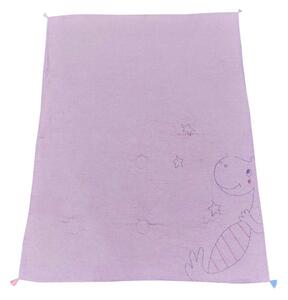 Dínó mintás rózsaszínű gyerek takaró - 120x150 cm
