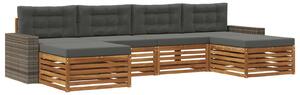 VidaXL Ülőgarnitúrák párnával 6 pcs Tömör Akácfa