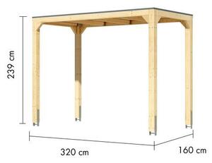 Karibu Kocka 1. Fa kerti pavilon / modern kerti pavilon 320 cm x 160 cm