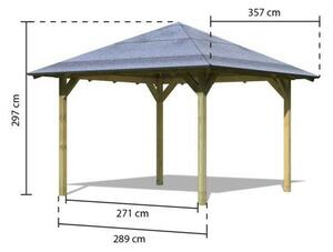 Karibu Cordoba fa kerti pavilon, 289 cm x 289 cm