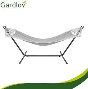 Gardlov szürke függőágy állvánnyal, 200x150cm, max. 250kg