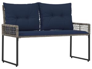 VidaXL Kerti pad párnával Szürke és Tengerészkék 118 x 55 x 82 cm