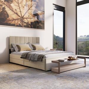 Soria kárpitozott ágy fiókokkal 140 x 200 bézs
