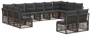VidaXL Kerti Kanapé Szett 12 pcs Szürke polirattan