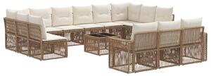 VidaXL Kerti Kanapé Szett 14 pcs Beige és Krémszínű polirattan