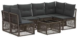VidaXL Kerti Kanapé Szett 7 pcs Szürke polirattan
