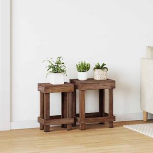 Növényállvány 2 pcs Barna 70 x 11 x 27 cm Mahagóni fa