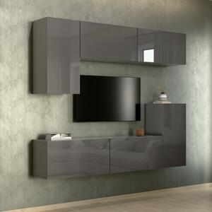 Intenso Concept-50 nappali faliszekrény sor - 200 cm (magasfényű szürke)