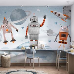 Fotótapéta Robotok az űrben akvarell stílusban, Fotótapéta űr, w04016 : Uwalls.hu