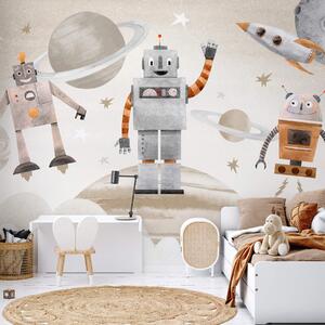 Fotótapéta Robotok az űrben akvarell stílusban, Fotótapéta űr, w04016v1 : Uwalls.hu