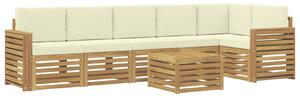 VidaXL Kültéri kanapé szett 7 pcs Fehér és Krém színű 59 x 59 x 37 cm