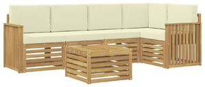 VidaXL Kültéri kanapé szett 6 pcs Fehér és Krém színű 59 x 59 x 37 cm