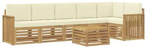 VidaXL Kültéri kanapé szett 7 pcs Fehér és Krém színű 59 x 59 x 37 cm