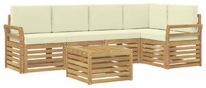 VidaXL Kültéri kanapé szett 6 pcs Fehér és Krém színű 59 x 59 x 37 cm