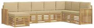 VidaXL Kültéri kanapé szett 8 pcs Fehér és Bézs 306 x 187,5 x 73 cm