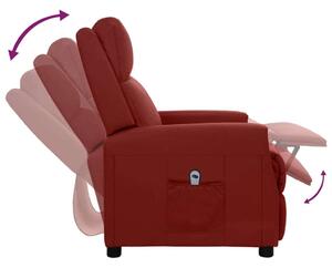 Bordó műbőr dönthető elektromos fotel