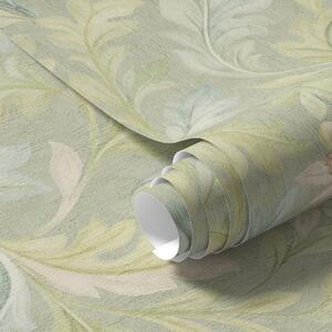 Tapéta Vintage levelek zöld háttéren, pasztell színek, Virágok és növények tapétá, a00277 : Uwalls.hu