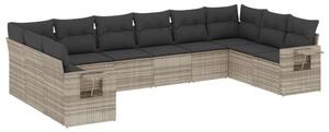 VidaXL Polyrattan Kerti Ülőgarnitúra - U alakú - 10 részes