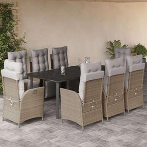 VidaXL Polyrattan Kerti Étkezőgarnitúra - 9 részes