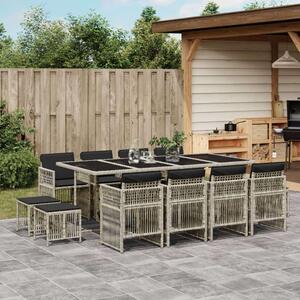 VidaXL Polyrattan Kerti Étkezőgarnitúra - 13 részes - Szürke