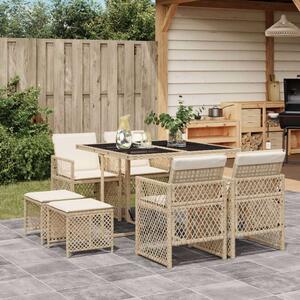 VidaXL Polyrattan Kerti Étkezőgarnitúra - 9 részes - Bézs